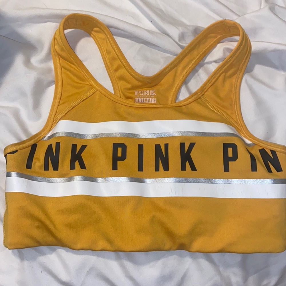 Pink sports bra